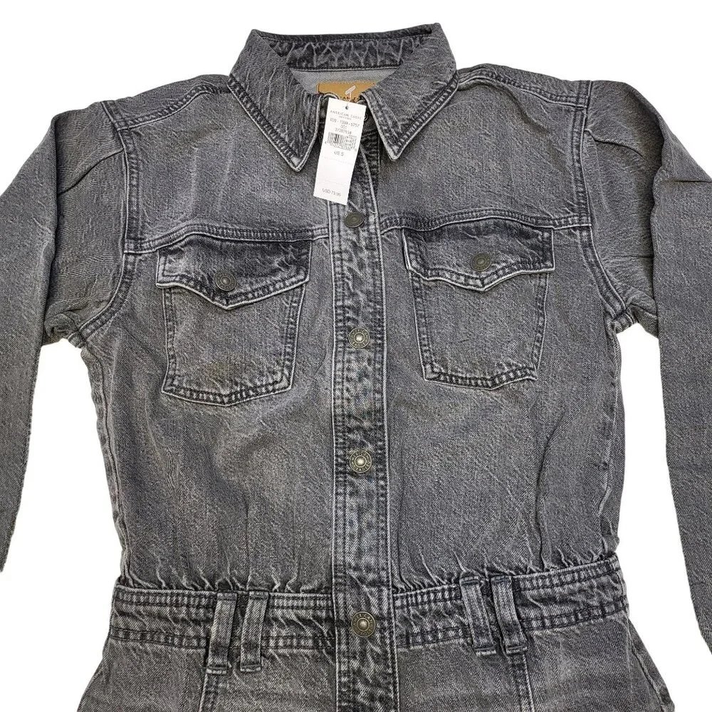 American Eagle Outfitters Womens Button-Down Denim Shirt Dress S/P NWT MSRP 79 - Picture 2 of 16